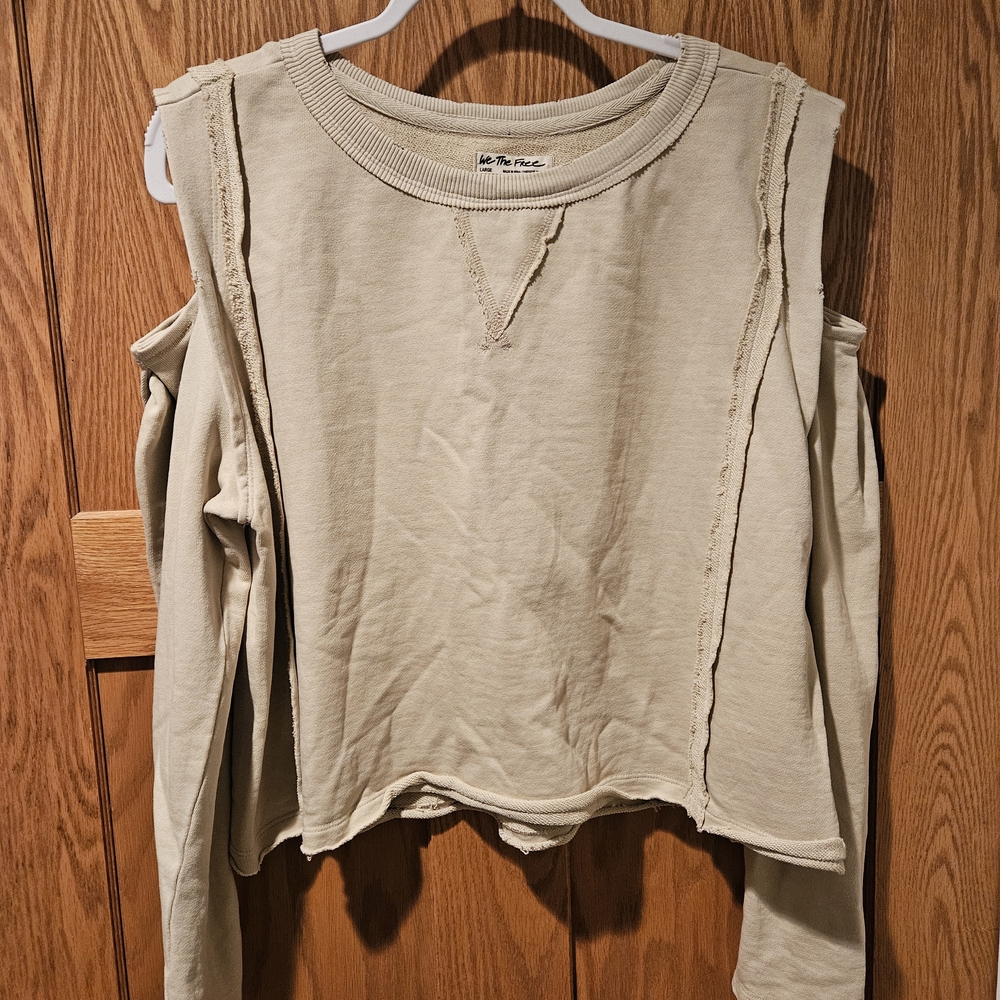 We The Free Cream Cold Shoulder Sweatshirt